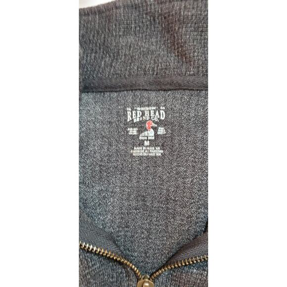 Red Head Mens 3/4 Zip Pullover Sweater M Dark Gray Casual Activewear Hiking Gorp - Picture 6 of 7